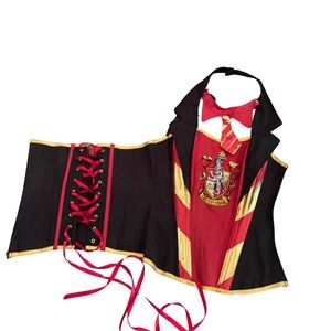 Harry Potter Gryffindor Corset with Red and Gold Accents